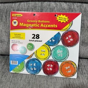 28 total pieces Edupress Groovy Buttons Magnetic Accents - Multicolor